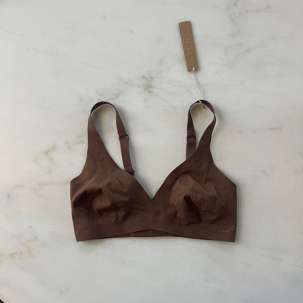 Skims Naked Plunge Bra Jasper Brown BR-PLG-1885 XS NWT